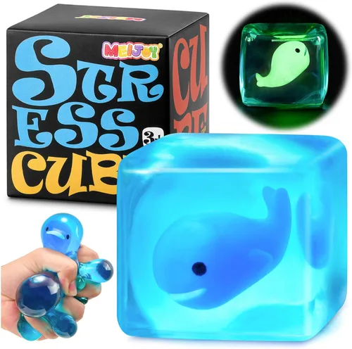 Vista 18 de Juguetes sensoriales de cubo antiestrés para adultos, pulpo que brilla en la oscuridad, juguetes sensoriales para niños con autismo, bolas de estrés