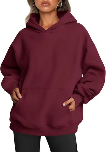 Vista 173 de Trendy Queen - Sudaderas extragrandes con capucha para mujer, suéteres de manga larga, sin botones, de vellón, de otoño, ropa de invierno