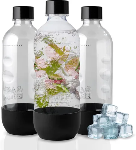 Vista 2 de Botellas de agua carbonatada de repuesto para SodaStream - 1 litro, sin BPA y a prueba de fugas
