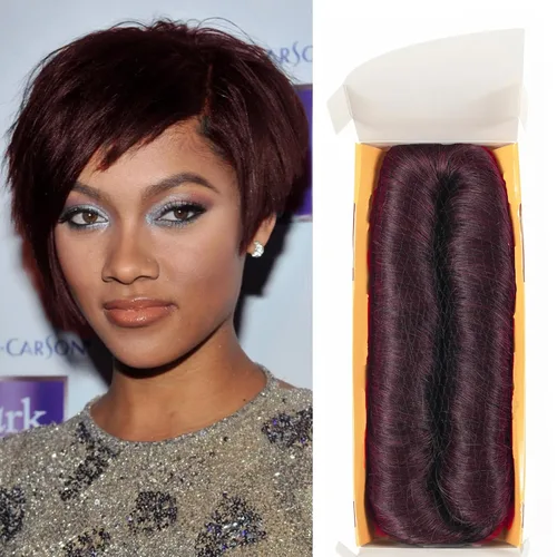 Vista 9 de 28 piezas de cabello humano corto con cierre superior, extensiones de cabello virgen brasileño lacio para mujeres negras (#4)
