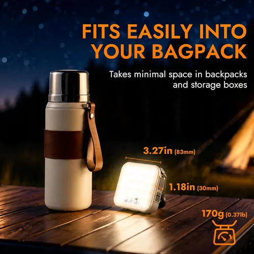 Vista 7 de WARSUN Linterna solar recargable, linterna LED de campamento de 1000 lúmenes, luz esencial de campamento, linterna de emergencia portátil de larga