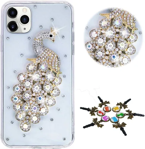 Vista 24 de Sparkle - Funda para teléfono compatible con Samsung Galaxy Z Flip 2 5G, elegante, hecha a mano en 3D, con diseño de diamantes de imitación