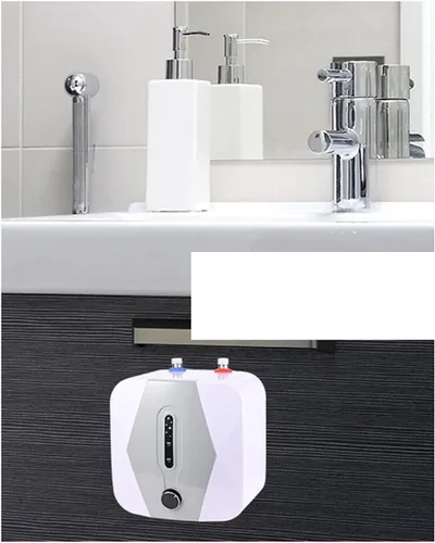 Vista 5 de Calentador de agua eléctrico, mini tanque de almacenamiento de calentador de agua caliente, calentador de agua eléctrico de 110 V, cocina y hogar, 8