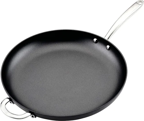 Vista 8 de Rachael Ray 80089 - Sartén antiadherente profesional con mango auxiliar y anodizado duro, 14 pulgadas - Gris