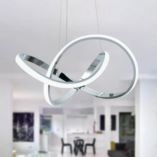 Vista 17 de MAYNA - Lámpara de araña de anillo moderna, lámpara colgante LED regulable