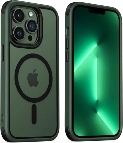 Vista 15 de Mobnano Funda para iPhone 13 Pro, compatible con MagSafe, funda transparente con anillo magnético, diseño multicolor protector a prueba de golpes