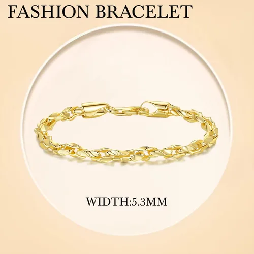 Vista 3 de Gold Bracelets for Women 14K Gold Bracelet Dainty Bracelets for Womens Braided Chain Bracelet for Women Men 6.577.589in
