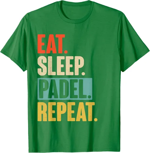 Vista 5 de Eat Sleep Padel Repeat - Camiseta de pádel retro vintage, Negro