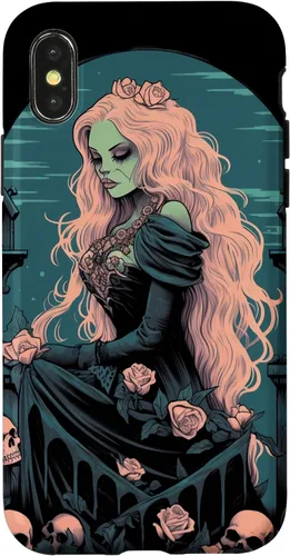 Vista 5 de Funda para iPhone 16 Gothic Girl Pastel Goth Wiccan Pagan Anime Nu Goth Grunge
