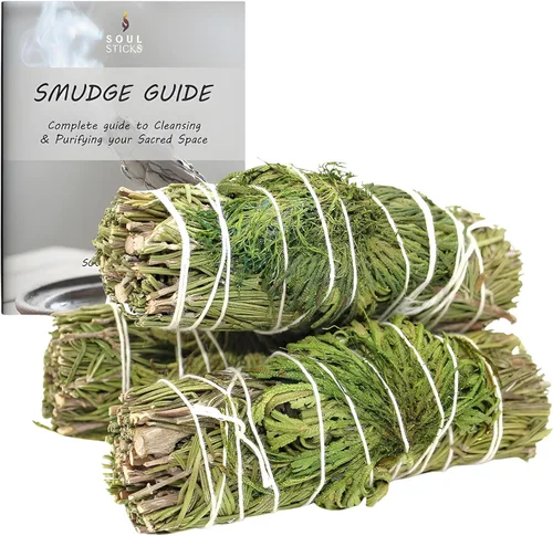 Vista 10 de SOUL STICKS Paquete de 3 barras de salvia blanca floral con flores para limpiar el hogar, meditación, yoga, curación y manchas, California de origen