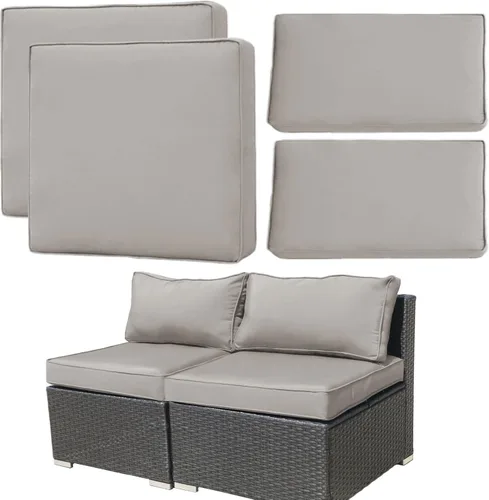 Vista 9 de [Usado] 4 Fundas de Cojines de Patio de Repuesto, Fundas de Cojines de Asiento de Patio al Aire Libre Fundas de Muebles de Sofá, Fundas Impermeables