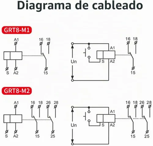 Vista 6 de GEYA Relé de tiempo multifunción 16A 10 opciones de función AC/DC12V-240V 1 Relé de control de salida (GRT8-M1, AC/DC12V-240V)