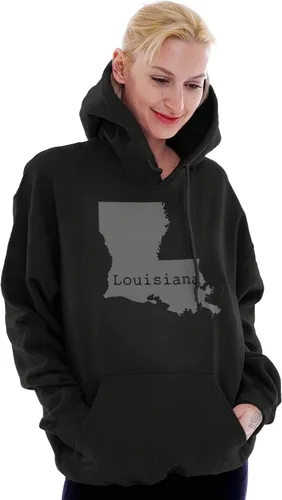 Vista 3 de Classic Teaze Home State Pride Louisiana Shape Sudadera con capucha Mujeres Hombres