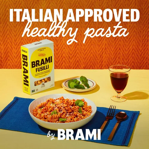 Vista 6 de Brami Fusilli, Curly Mac, Pasta de proteína italiana Radiatori Baja en carbohidratos Alta fibra Alto en proteínas Keto Sin OMG Hecho