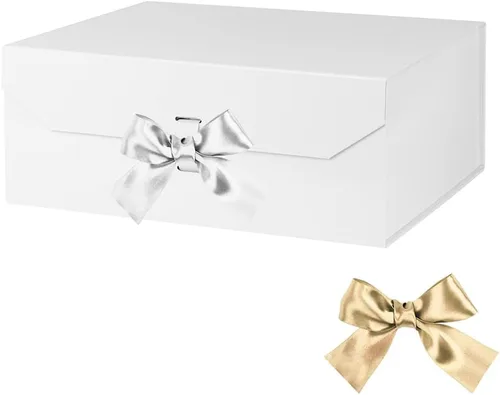 Vista 32 de GoooodGift Caja de regalo negra para regalos de 10 x 7.3 x 3.5 pulgadas, caja decorativa con cinta, caja de regalo vacía con tapa cierre magnético