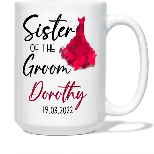 Vista 15 de Taza personalizada para la tía de la novia, taza de tía novia, regalo de boda para tía de la novia, regalo de tía de novia, taza de café de boda