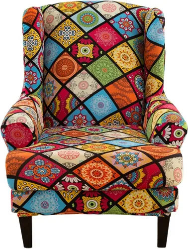 Vista 25 de Eco-Ancheng Fundas para silla con respaldo de ala, 2 piezas, fundas elásticas para silla con respaldo de ala, fundas para sillón con respaldo
