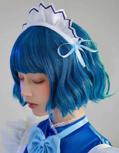 Vista 4 de Miccostumes Disfraz de anime para mujer y niña, conjunto de vestido estilo dama de menta con accesorios