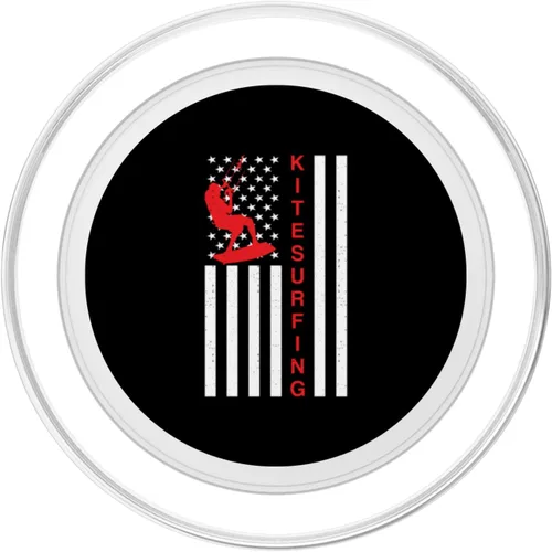 Vista 2 de American Flag Kite Funny Patriotic Kitesurfer USA Kitesurf PopSockets MagSafe PopGrip for iPhone