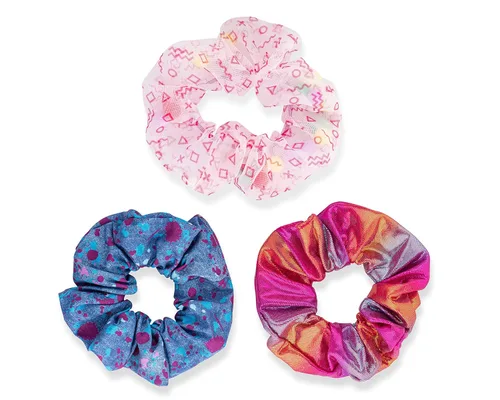 Vista 2 de Goody Kids Nostalgia Scrunchies - 3 unidades, rosa surtido - Accesorios para el cabello sin dolor para hombres, mujeres, niños y niñas para peinar