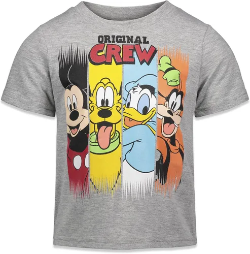 Vista 3 de Disney Mickey Mouse Pixar Toy Story Winnie The Pooh Pixar Cars Lion Guard - Paquete de 2 camisetas para niños pequeños GrisBlanco