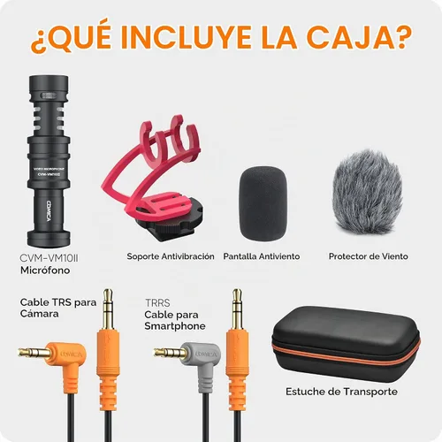 Vista 6 de Comica Micrófono de cámara CVM-VM10II, micrófono direccional cardioide de escopeta para video, videocámara para cámaras Canon, Nikon, Fuji, Sony