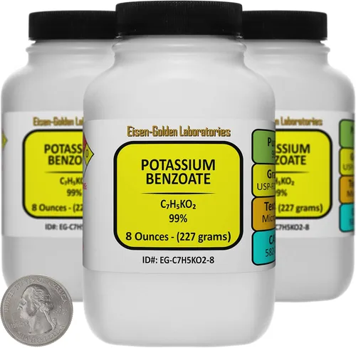 Vista 8 de Benzoato de potasio [C7H5KO2] 99% USP-FCC Microprills de la categoría alimenticia 4 oz
