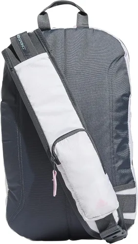 Vista 4 de adidas Mochila Prime Sling unisex para adultos, BlancoGrisOrquídea Fusión Púrpura, Prime Sling - Mochila cruzada de una sola correa