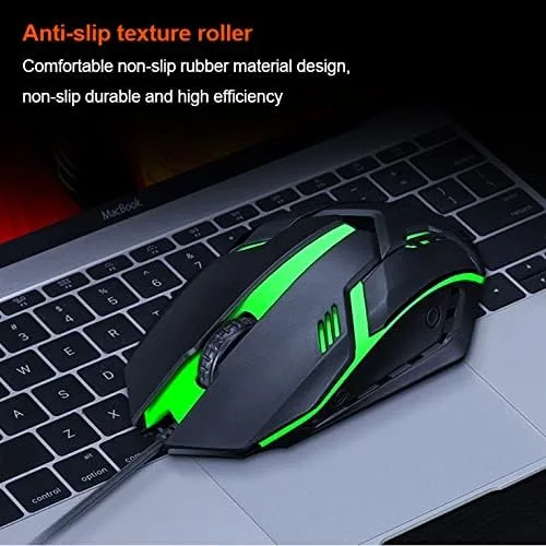 Vista 7 de SMAIGE Ratón USB con cable Ratón óptico RGB para computadora, 1200 DPI para oficina, hogar y juego para PC con Windows, laptop, escritorio