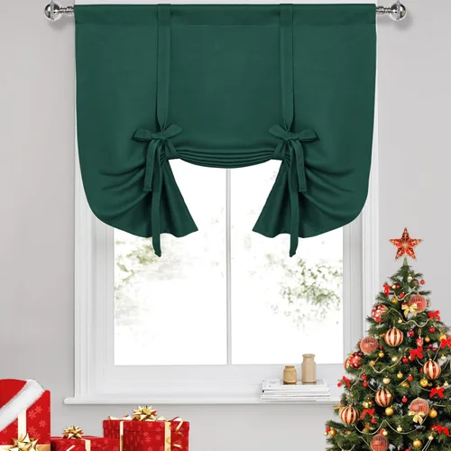 Vista 77 de DWCN Cortinas Opacas - Persiana Enrollable con Lazos para Ventana, Aislamiento Térmico, Oscurecimiento de Habitación, Cortinas con Bolsillo