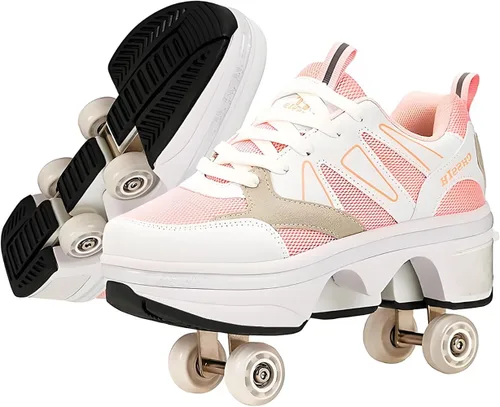 Vista 9 de CHSSIH Zapatos de Patines con Ruedas para Niñas, Niños, Mujeres, Hombres y Adultos – Zapatos Retráctiles con Ruedas Zapatos de Patinaje con Ruedas