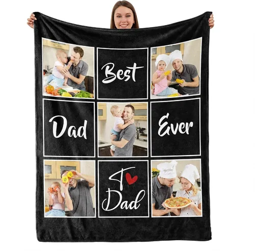 Vista 30 de TURMTF Manta personalizada con foto para mamá de hija e hijo, regalos de boda personalizados para ella, él, pareja, esposa, marido, novia, novio
