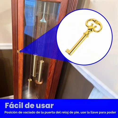 Vista 7 de Llave de reloj para puerta de abuelo, repuesto Ridgeway Grandfather, Sligh, Pearl, Seth, Thomas, Howard Miller Grandfather Clock Key adecuada