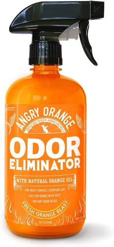 Vista 8 de ANGRY ORANGE Eliminador de olores de mascotas para orina de perros y gatos, manchas de alfombras y olores fuertes, limpiador de cítricos con aceite