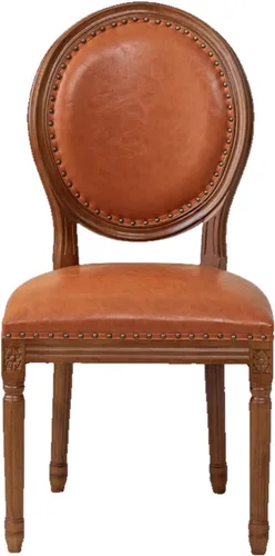 Vista 25 de Juego de sillas de comedor de madera 1/2/4, sillas de cocina tapizadas con asiento de cuero, silla de comedor rústica, silla lateral sin brazos