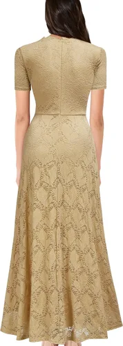 Vista 2 de REPHYLLIS Vestido largo de boda formal vintage de encaje retro para mujer