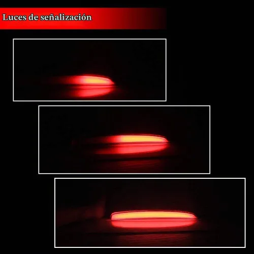 Vista 2 de Luces Reflectoras de Parachoques LED de Lente Roja Luces de Freno Traseras Faros Antiniebla Traseros para Honda Civic Hatchback 2017 en adelante