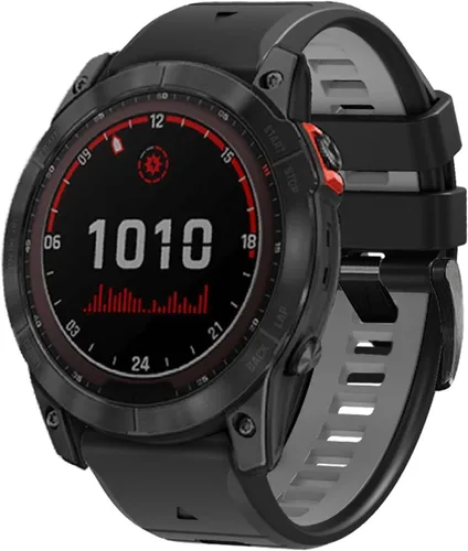Vista 25 de Correa de reloj de 1.024 in para Garmin Fenix 7x Sapphire Solar Fenix 6x Pro Solar Fenix 5x 3 horas de liberación rápida de ajuste de silicona