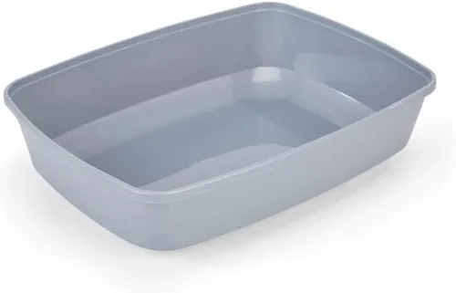 Vista 3 de So Phresh by Petco - Sartén grande para gatos, color gris y blanco, 19.7 pulgadas de largo