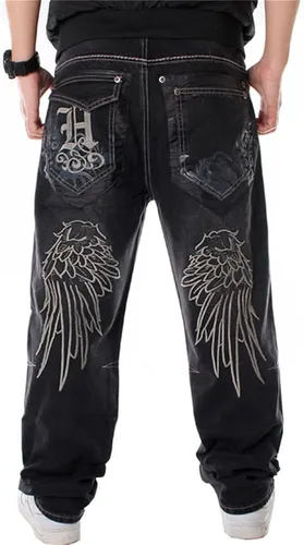 Vista 2 de BUYDUAL Men's Baggy Jeans Y2k Loose Fit 90s Hip Hop Vintage Baggy Fit Denim Pants Fashion Dance Skater Skateboard Pants