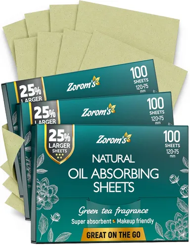 Vista 13 de Hojas de secado de aceite natural para cara con carbón de bambú, 25% más grandes, 1 unidad/100 hojas absorbentes de aceite aptas para maquillaje