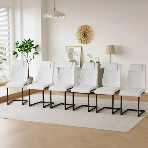 Vista 18 de gopop Juego de 4 sillas de comedor, modernas sillas de cocina y comedor con patas de metal galvanizado, sillas laterales tapizadas para comedor