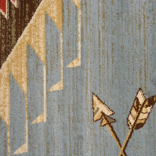 Vista 4 de Mayberry Rug AD7764 - Alfombra de área con punta de flecha 2X4, 2'3"x3'3", azul