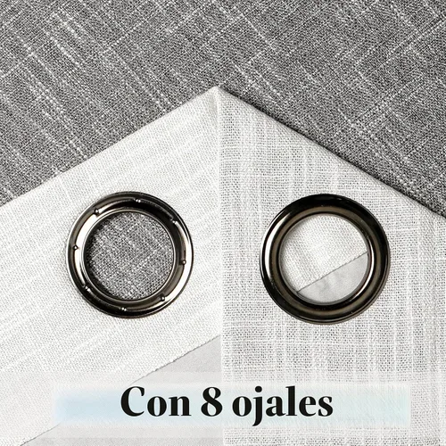 Vista 5 de Cortina opaca para dormitorio, color blanco crema a gris, 50 pulgadas de ancho x 63 pulgadas de largo x 2 pulgadas de largo Central Park, Gradient