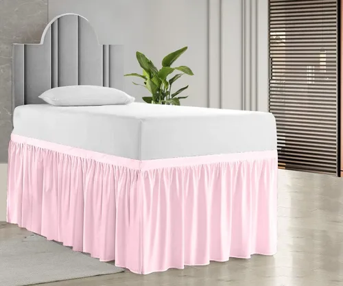 Vista 21 de Falda de cama de calidad de hotel de 800 hilos, 100% algodón con volantes, tamaño de 30 pulgadas, suave, extra larga, elástica, para dormitorio