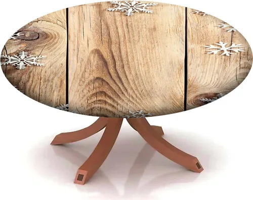 Vista 29 de Mantel redondo ajustable con patrón marítimo, borde elástico, adecuado para catering y cocina, se puede limpiar con el mantel de mesa redonda