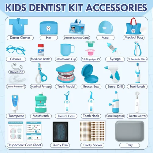 Vista 7 de Kit de Médico de Lehoo Castle para Niños Pequeños de 3 a 5, Juego de Dentista para Niños, Juguetes para Niñas y Niños de 4+ Años, Juego