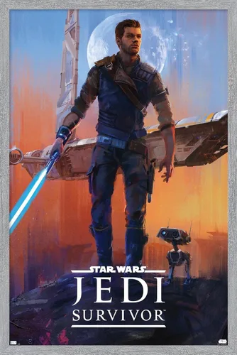 Vista 13 de Trends International Star Wars: Jedi: Survivor - Póster de pared de lujo, 22.4 pulgadas de largo x 14.7 pulgadas, versión enmarcada de madera