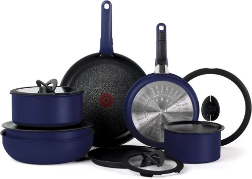 Vista 7 de T-fal Ingenio Essentials - Juego de utensilios de cocina con mango desmontable/extraíble de 11 piezas, granito titanio antiadherente, apto para Beige