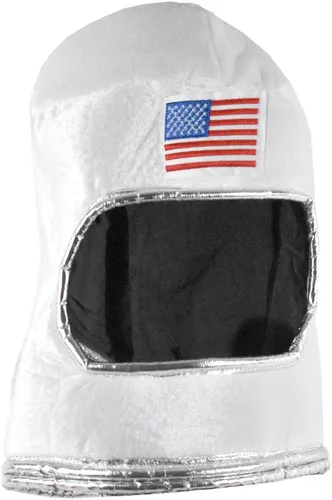 Vista 4 de Casco de astronauta astronauta de peluche adulto blanco